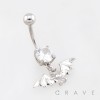 GOTHIC-STYLE BAT DANGLING BELLY BUTTON NAVEL RING 316L SURGICAL STEEL